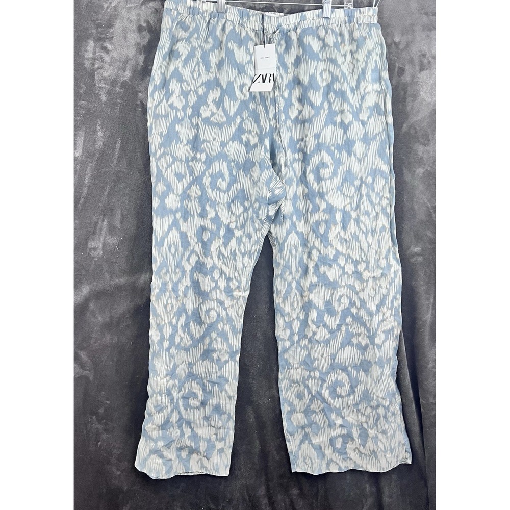 Zara Wide Leg Sheer Pants Size XXL Light Weight‎ 100% Ramie Lagen New with Tags